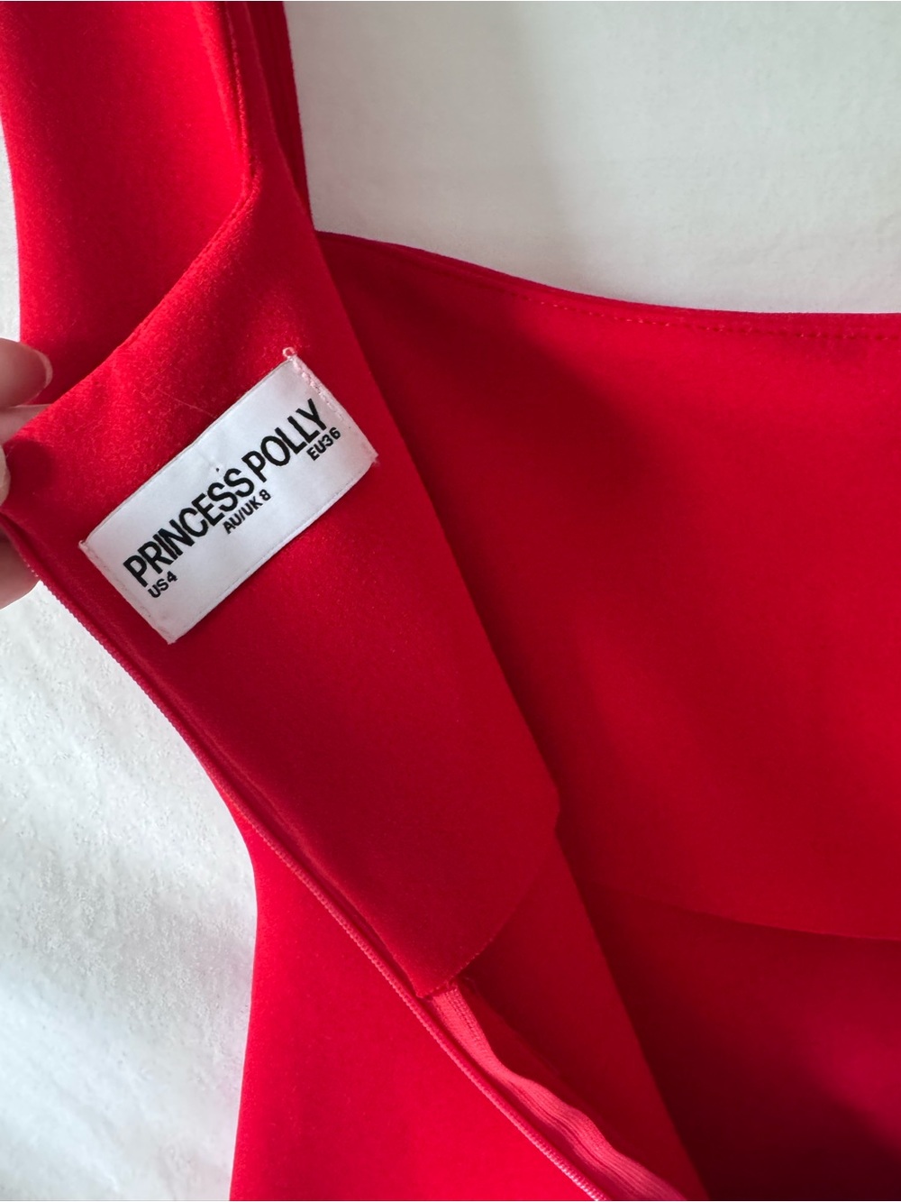 Princess Polly Bombshell Red Square Neck Bodycon Mini Dress US 4 - Picture 4 of 9